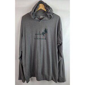 Mele Kalikimaka Christmas Shirt Size 3XL Gray Hawaiian Long Sleeve Hooded Top